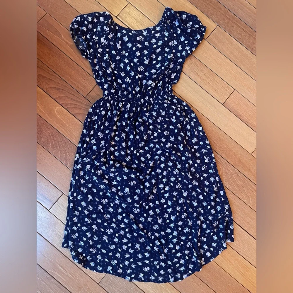 Justice Girls Navy Floral Romper Dress Size 12